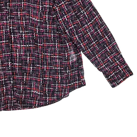 Chicos Top Size XL/16 Multi Color Sheer Long Sleeve Button Up Shirt Polyester - Picture 9 of 16